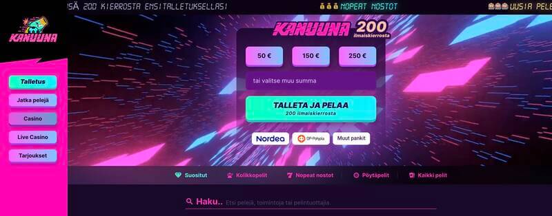 Kanuuna Casino screenshot